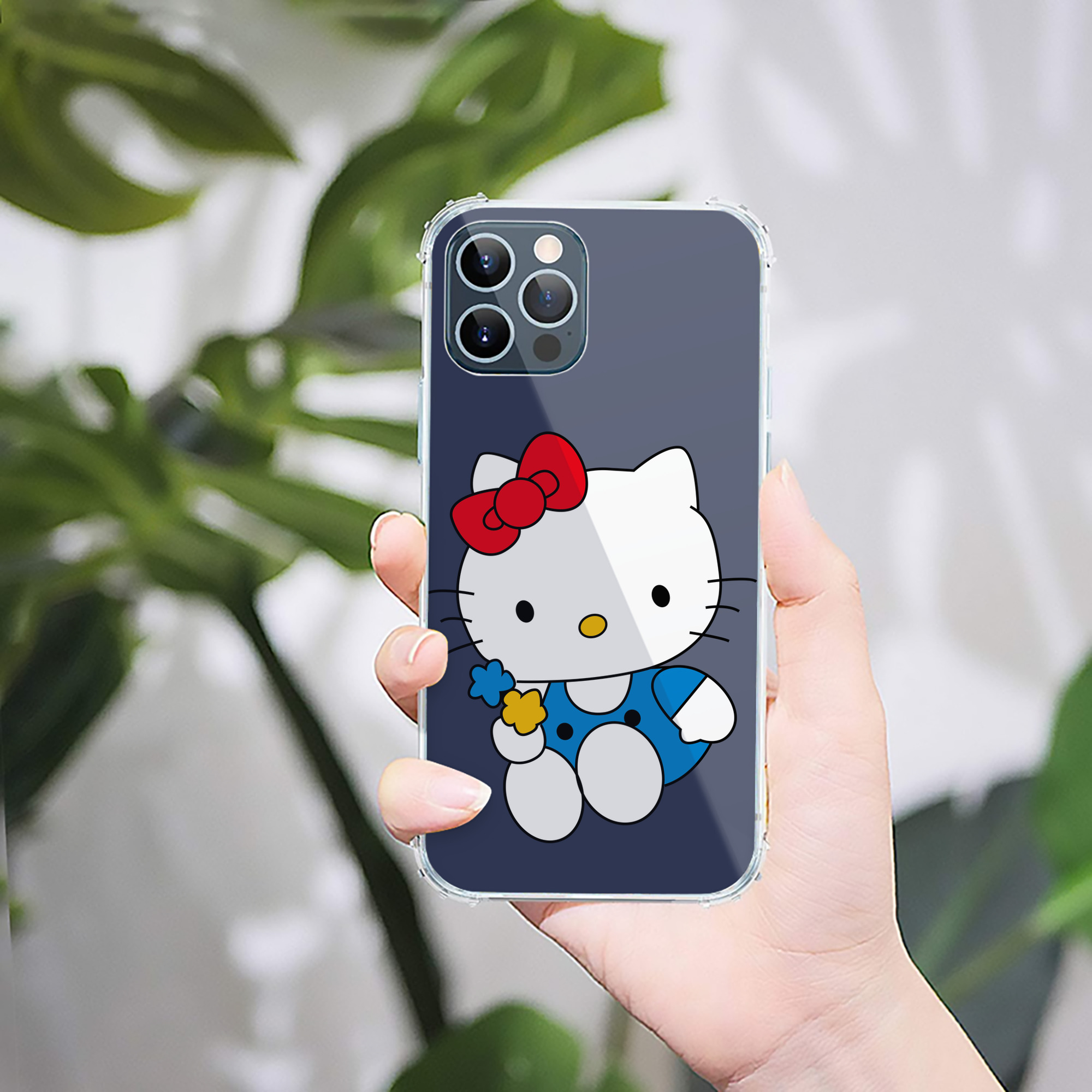 （画像用） Hello Kitty ハローキティ 【iPhone 12シリーズ対応】透明スマホケース（クリアソフトケース）